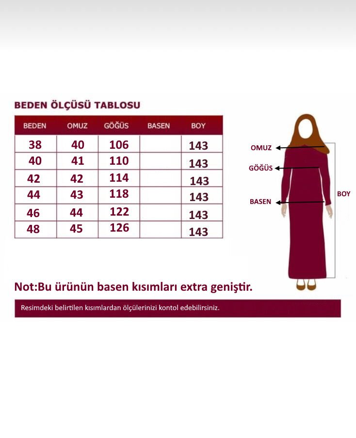 ÖN VE ARKA KISMI ROBALI, ŞIK , KOLU LASTİKLİ RAHAT KALIB YAZLIK RABİA KREP FERACE