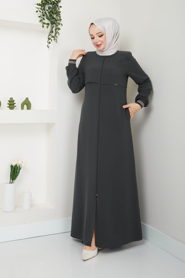 YENİ SEZON SPOR TARZ GENÇ RİBANALI PETEK KUMAŞ ANTRASİT YAZLIK FERACE