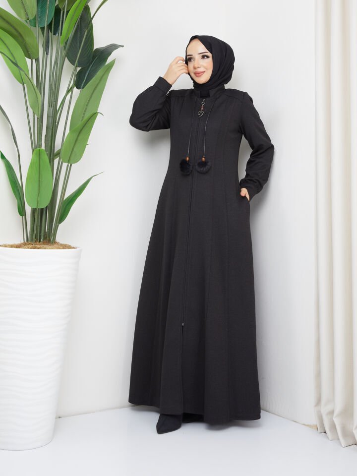 YENİ SEZON ASTARLI MEVLANA PARÇALI KESİM ŞIK MODELLİ KIŞLIK FERACE PARDESÜ MANTO