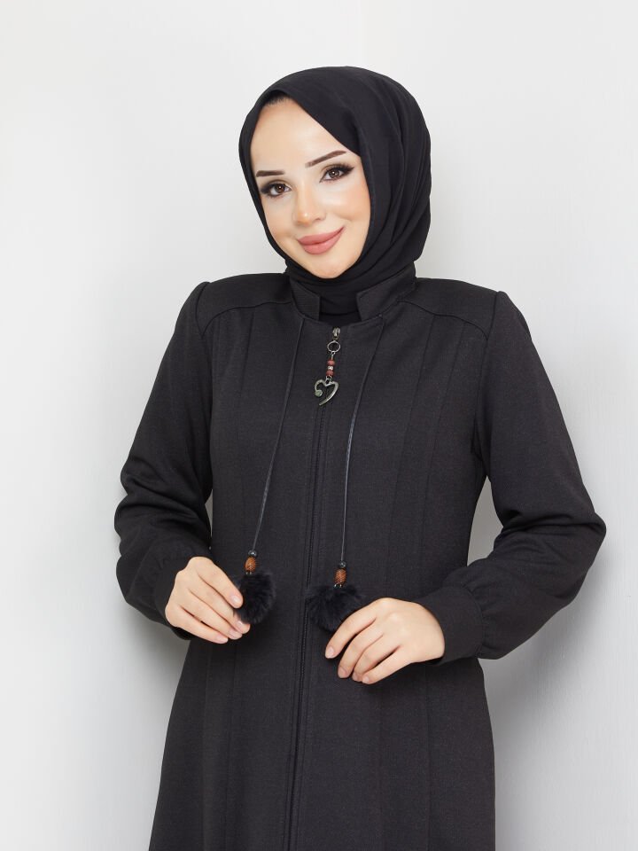 YENİ SEZON ASTARLI MEVLANA PARÇALI KESİM ŞIK MODELLİ KIŞLIK FERACE PARDESÜ MANTO