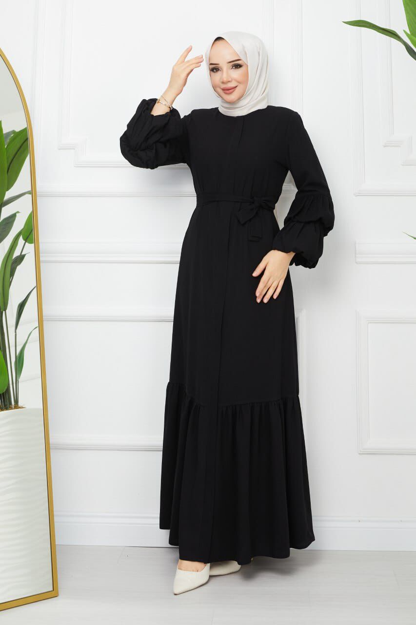 YENİ SEZON RABİA KUMAŞ  ŞIK TASARIM GENÇ FERACE ELBİSE ABAYA FERACE