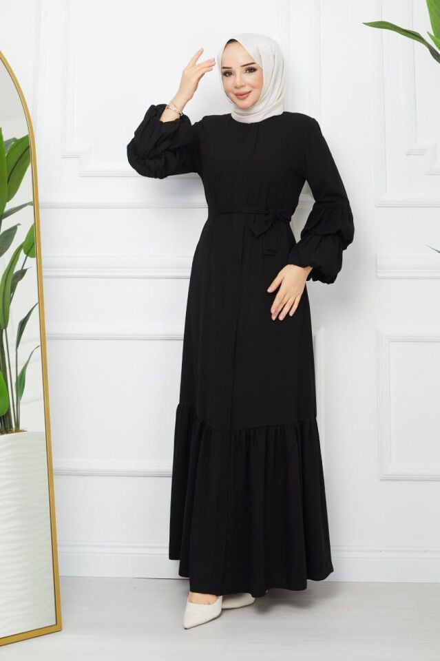 YENİ SEZON RABİA KUMAŞ  ŞIK TASARIM GENÇ FERACE ELBİSE ABAYA FERACE