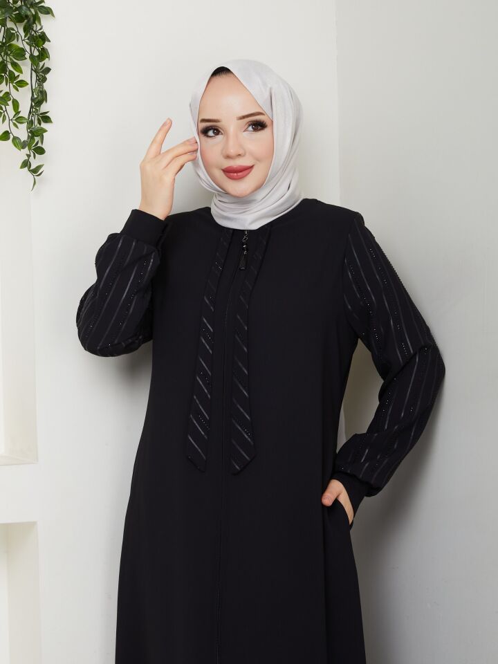 YENİ SEZON  TAŞ VE LAZER BASKI DETAYLI YAZLIK KALİTELİ ABAYA FERACE