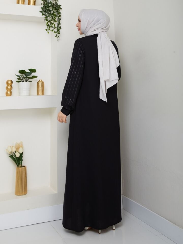 YENİ SEZON  TAŞ VE LAZER BASKI DETAYLI YAZLIK KALİTELİ ABAYA FERACE
