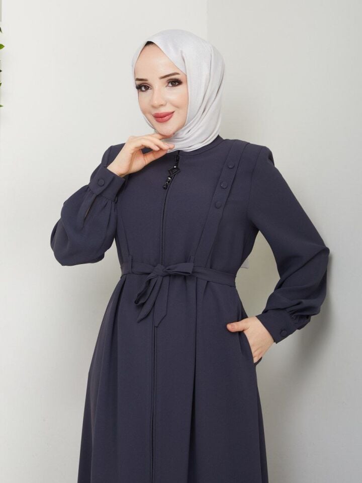 YENİ SEZON KALİTELİ ÖZEL KUMAŞ  ŞIK TASARIM HAKİM YAKA  YAZLIK FERACE  ANTRASİT GRİ