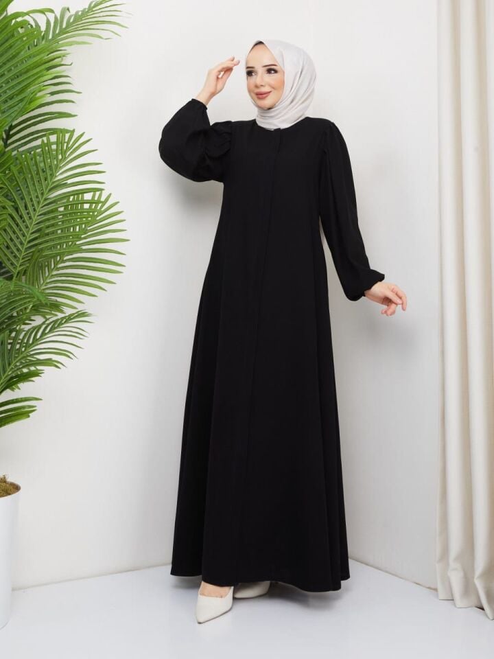 BALON KOL ŞIK TASARIM RAHAT KALİTELİ YAZLIK SİYAH FERACE