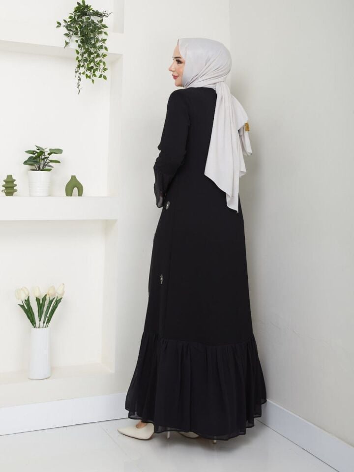 YENİ SEZON DAMLA TAŞ  ve TÜL DETAYLI ŞIK KALİTELİ  ABAYA FERACE