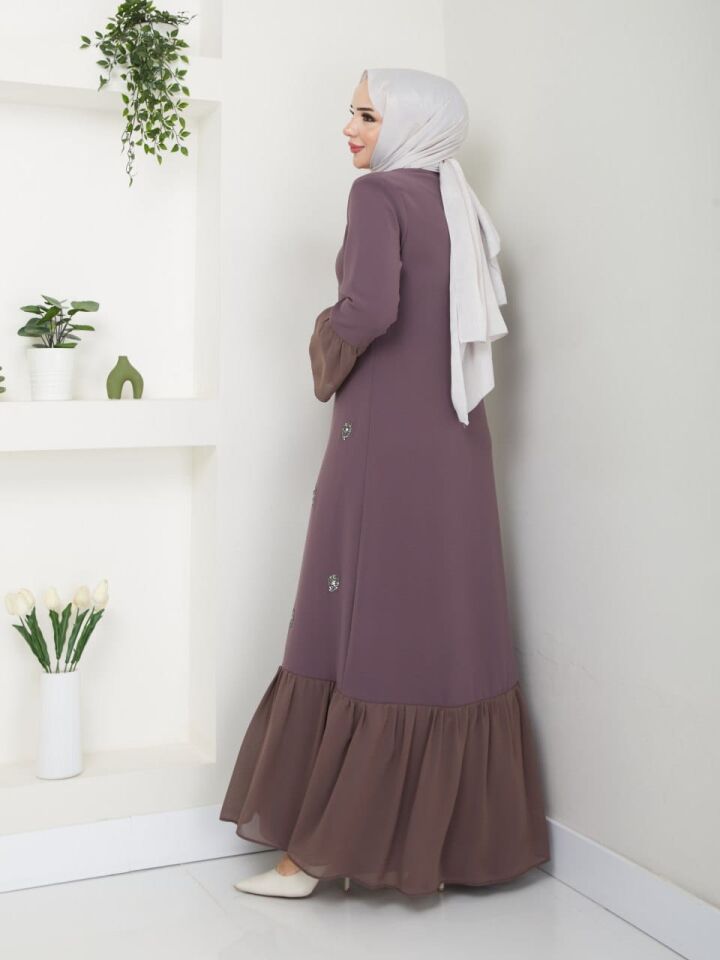 YENİ SEZON DAMLA TAŞ  ve TÜL DETAYLI ŞIK KALİTELİ  ABAYA FERACE