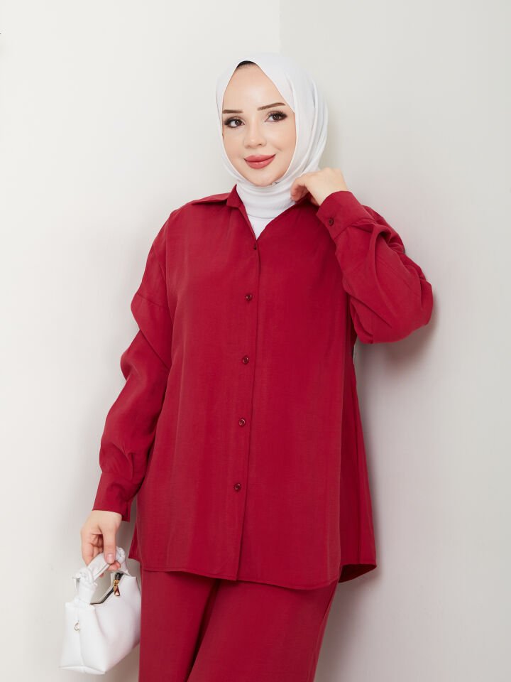 MODAL KUMAŞ KALİTELİ YAZLIK KONFORLU ALT ÜST İKİLİ TAKIM BORDO